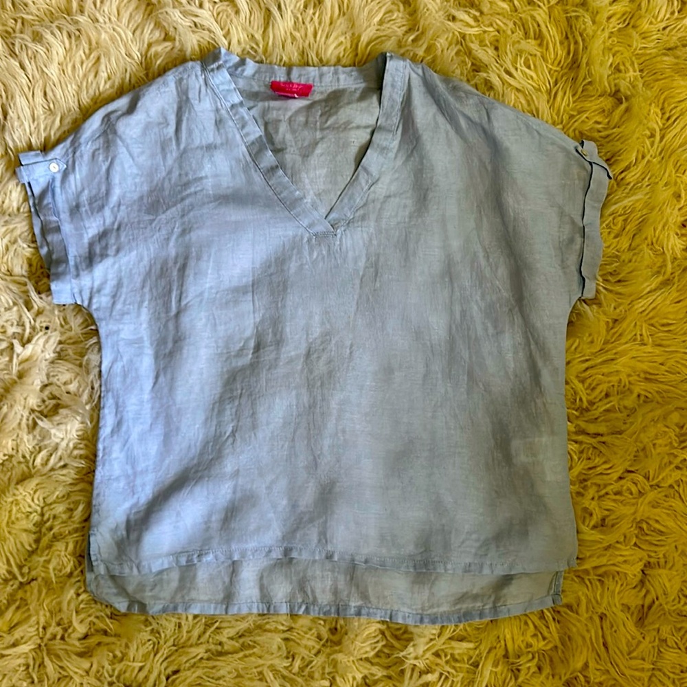 Isaac Mizrahi women’s linen shirt- L. Worn once!